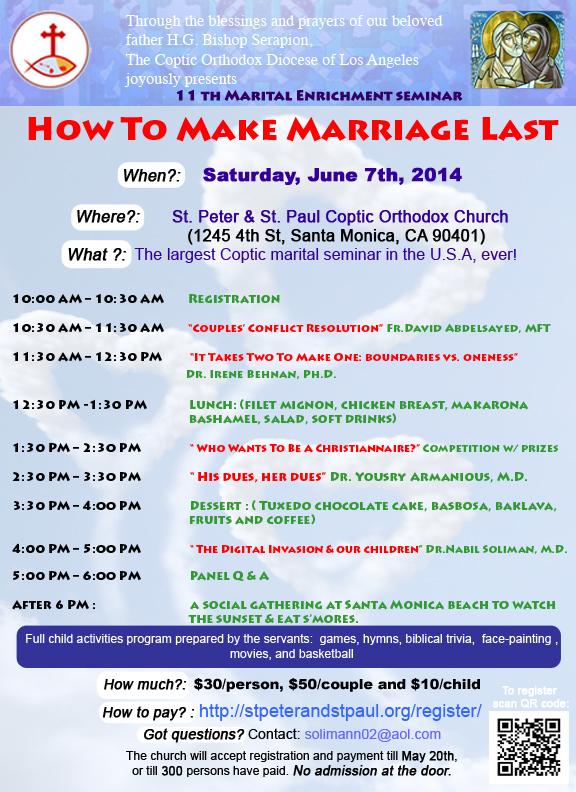 Annual Marital Enrichment Seminar – June 7, 2014